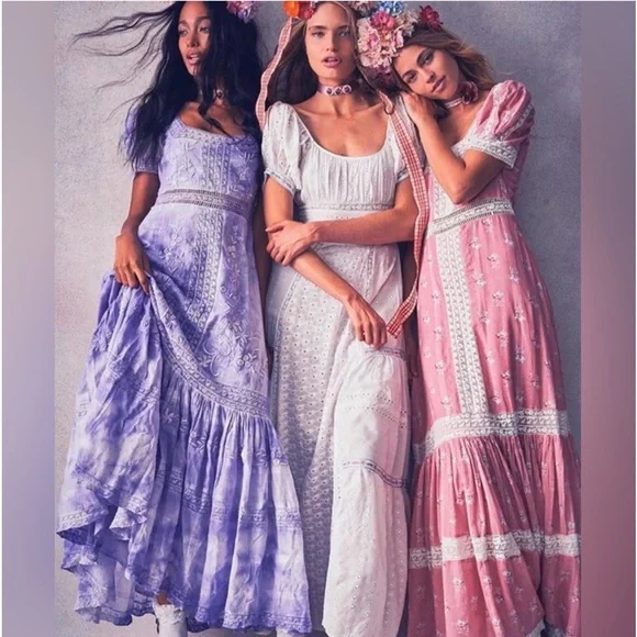 LoveShackFancy Ryan Maxi Dress In Lavender Size 4 - Picture 10 of 13